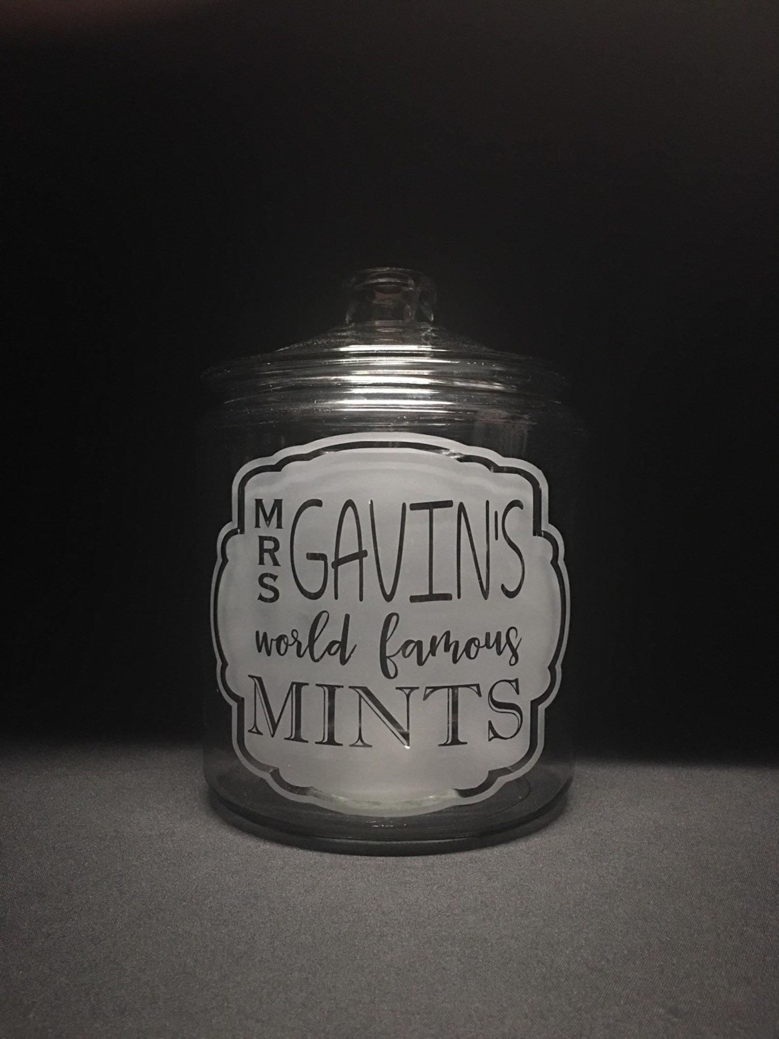 Personalized Cookie Jar // Cookie Jars // Etched Glass Gift // | Etsy