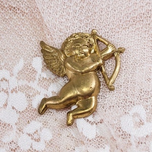 Vintage Stock Brass Cupid Charm