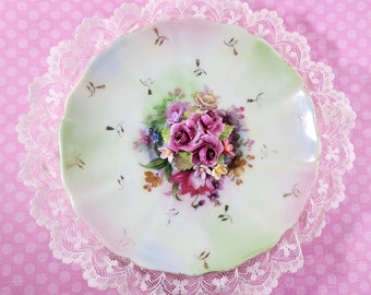 Vintage Plate Altered Art Shabby Chic