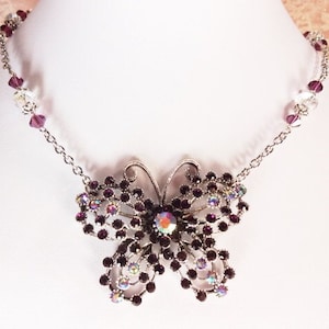 Butterfly Necklace Purple image 1