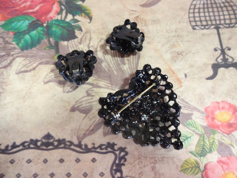 Heart Pin and Earrings