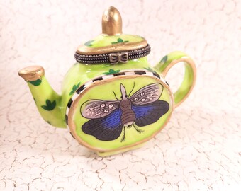Miniature Butterfly Teapot Box