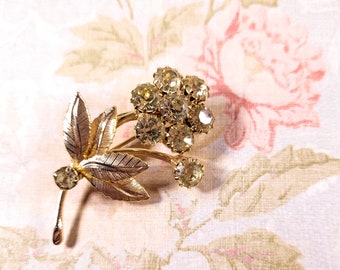 Rhinestone Flower Brooch