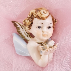 Angel Head Plaque with Dove