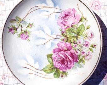 Jonroth Handpainted Pink Rose Plate