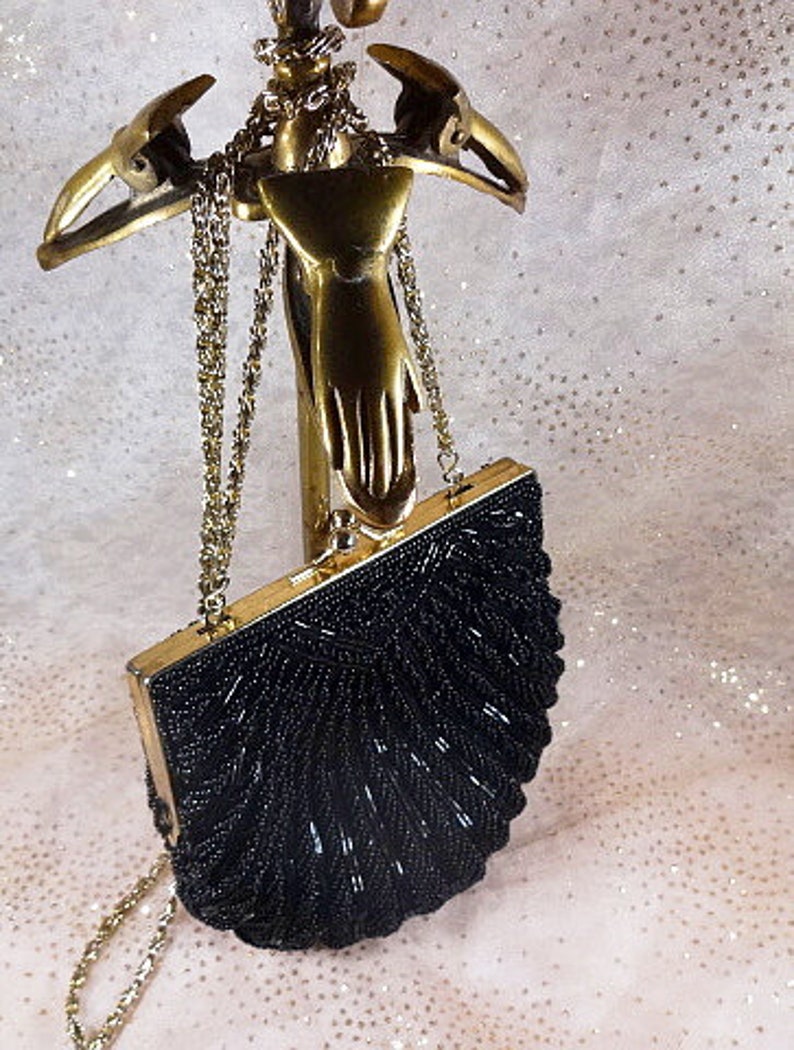 Black Clam Shell Bag Etsy