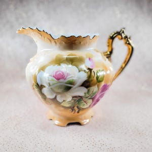 Lefton Pink Heritage Rose Pitcher