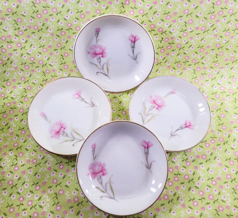 Pink Carnation Coasters by Royal Court Japan Fine Bone China Etsy