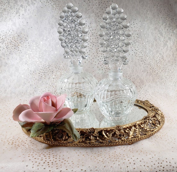 Vintage Pair of  Unique Glass Perfume bottles - image 4