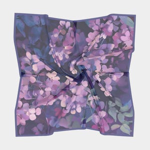 Lilac Bloom 100% Silk Scarf