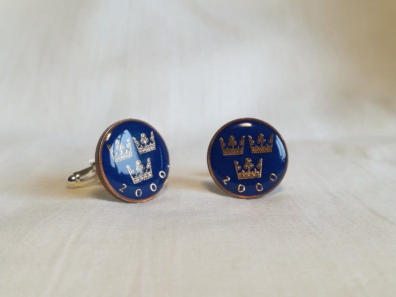 18 mm Sweden coin cufflinks Men gift