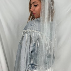 Sparkle Glitter Soft Shiny White Veil