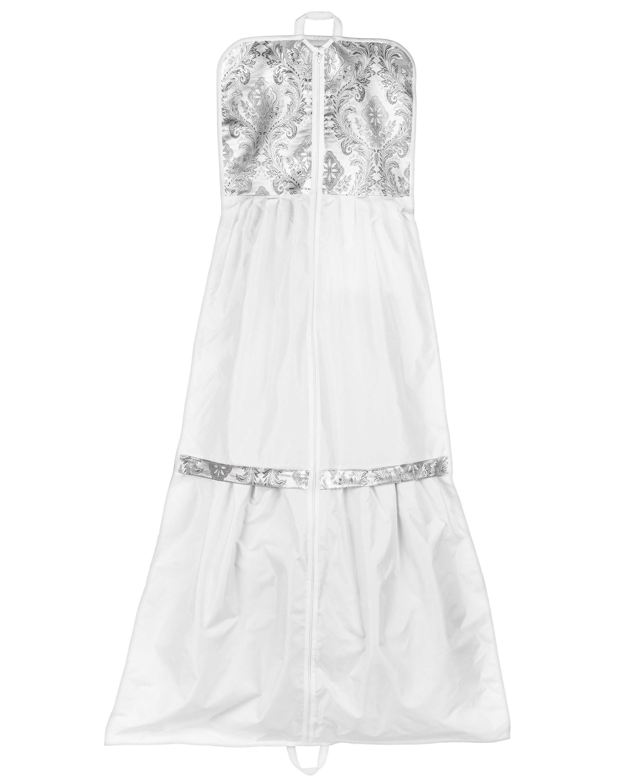 White Wedding Garment Bag W/ Silver & White Design Etsy