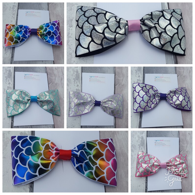 Mermaid bow rainbow hair bow mermaid tail hair accessories ...