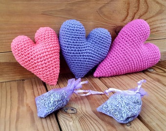 Crochet Pattern for Heart, Valentine's Day Gift Idea, Lavender Filled Heart Crochet Tutorial, diy heart, home decor, Make your own heart x 3