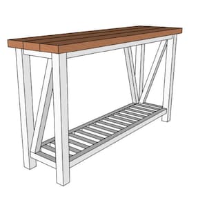 Rustic Farmhouse Sofa Table Plan: Beginner Woodworking Project (PDF Download)