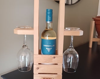 Tote de vino para dos planes, regalo de Navidad perfecto, regalo de bodas, regalo de inauguración de la casa, proyecto de madera de desecho, manualidades navideñas, plan de carpintería