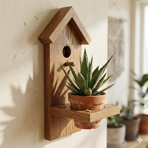 Einfache DIY an der Wand befestigte Pflanzentopf-Regal-Pläne: Anfänger-Holzbearbeitungsprojekt (PDF-Download)