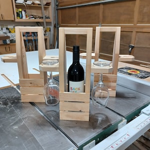 Wine tote for two plan, Step by Step Beginner Woodworking Projects Plan, gift idea, Trending Project, basic/beginner woodworking
