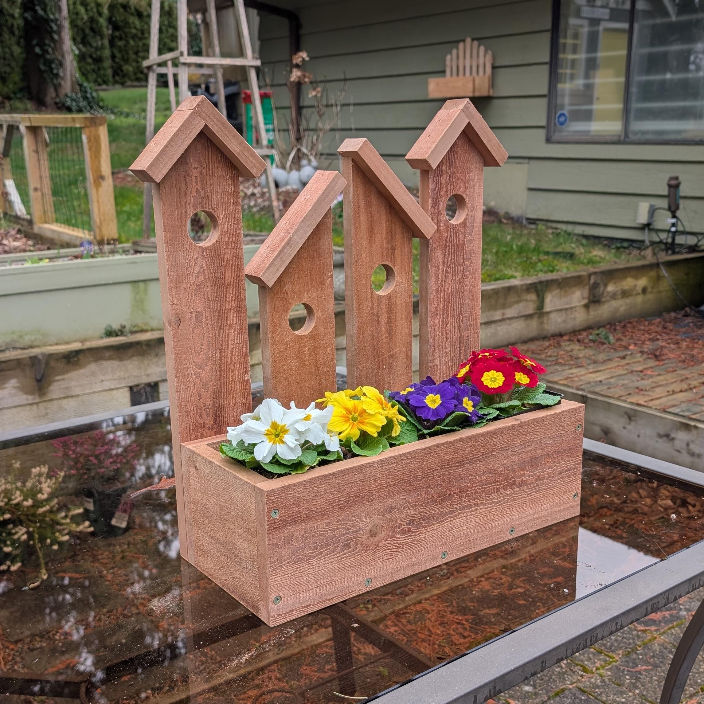 Easy DIY Faux Birdhouse Cedar Planter Box: Beginner Woodworking Project ...