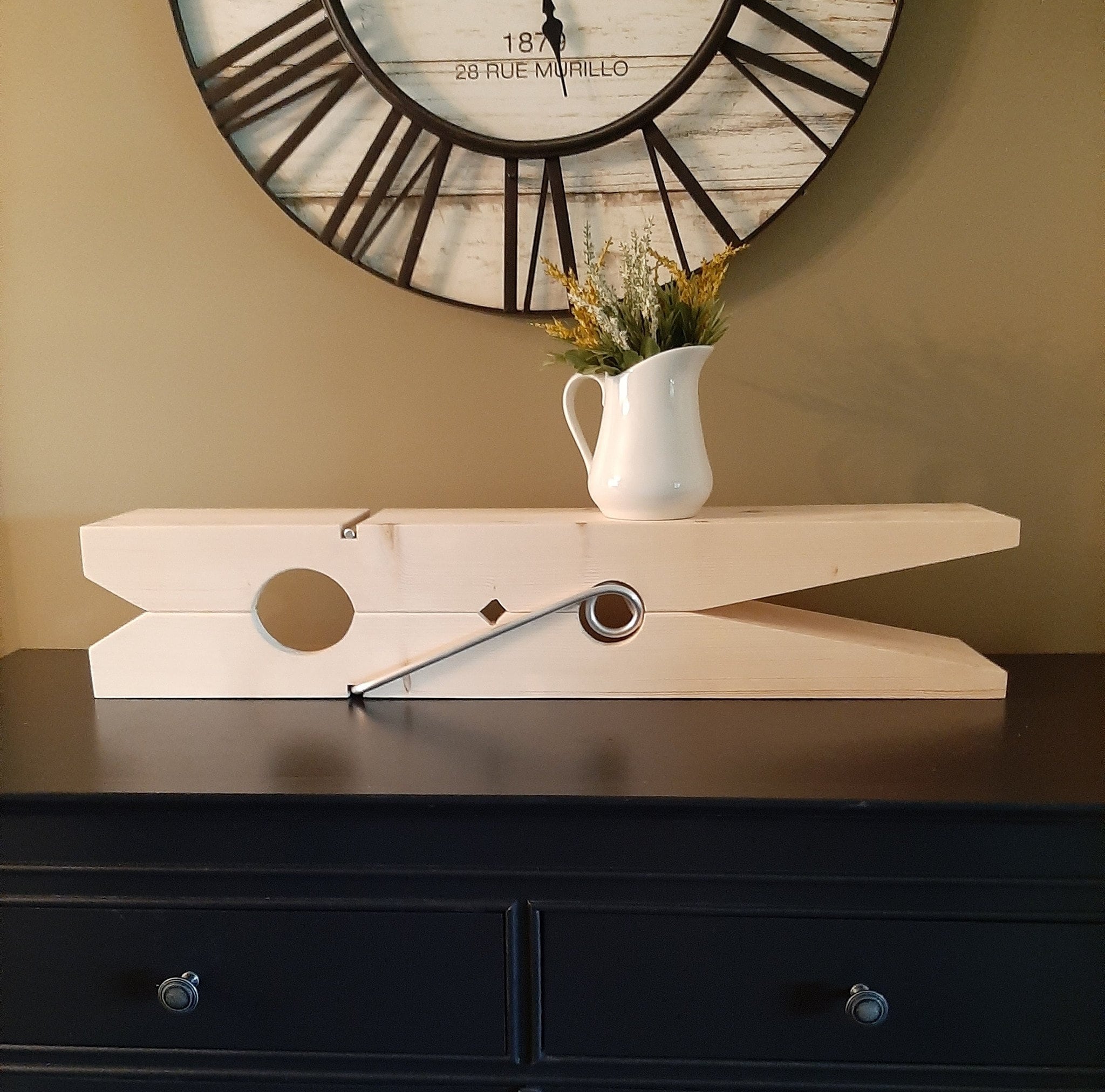 36 Inch Clothespin Shelf Plan, Wood Shelf Plan, Rustic Decor Plan, Fun