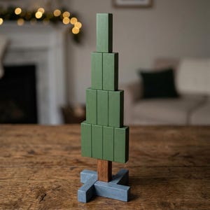 Easy DIY Narrow Block Style Christmas Tree Plan: Fun Beginner Woodworking Project (PDF Download)