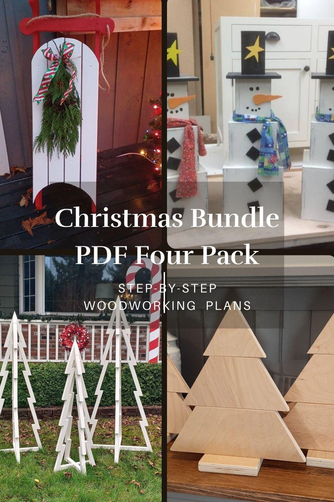 DIY Christmas Woodworking Plans: 4 Rustic Decoration Projects (PDF ...