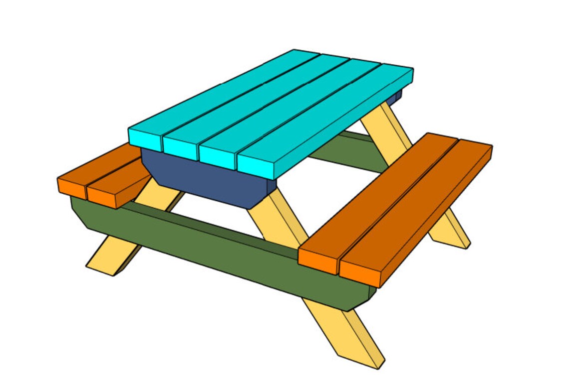 DIY Child Sized Picnic Table Plans, Woodworking Plans, Easy to Follow