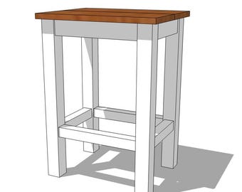 DIY Rustic Farmhouse Kitchen Stool Plans: Beginner Woodworking Project Plan (PDF Download)