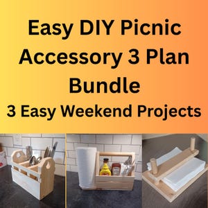 Easy DIY Picnic Accessory 3 Plan Bundle: Beginner Woodworking (PDF Download)
