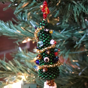 Hand-Beaded Cristmas Ornaments Christmas Tree
