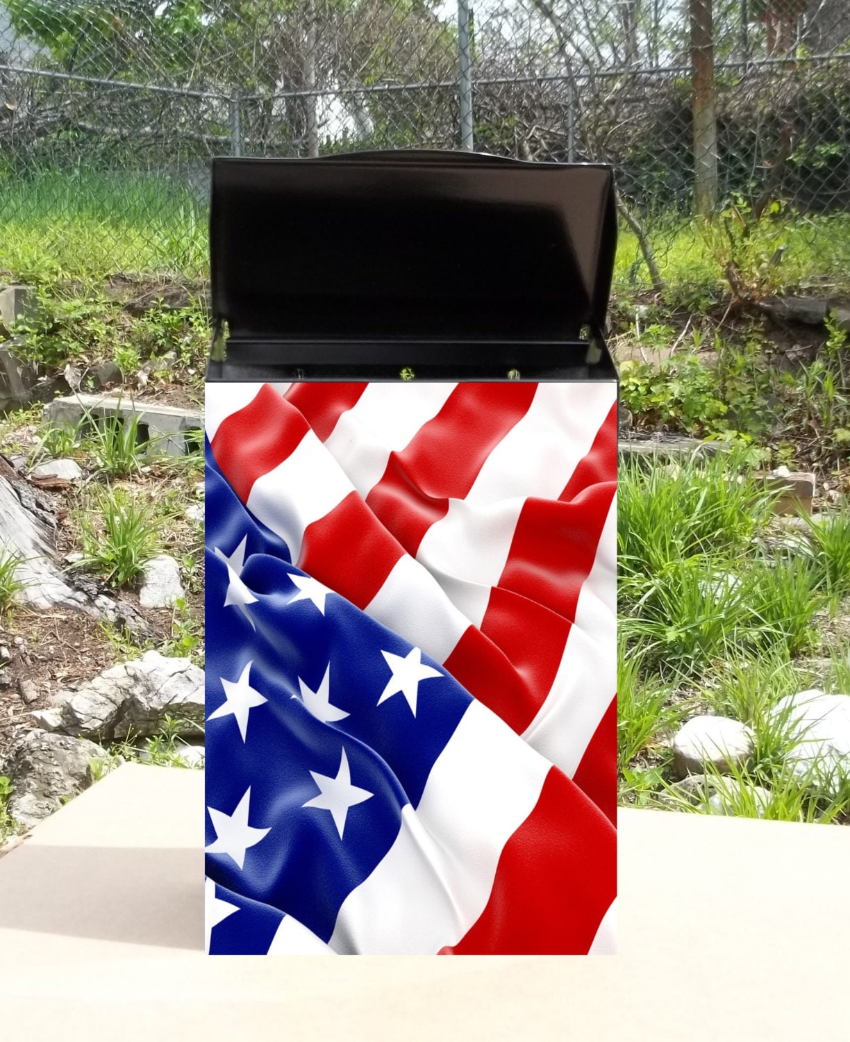 American Flag Wall Mounted Mailbox Etsy