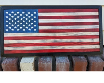 American flag wood, handmade.