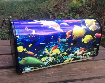 Painted and or other mixed media Mailbox-Tropical Fish