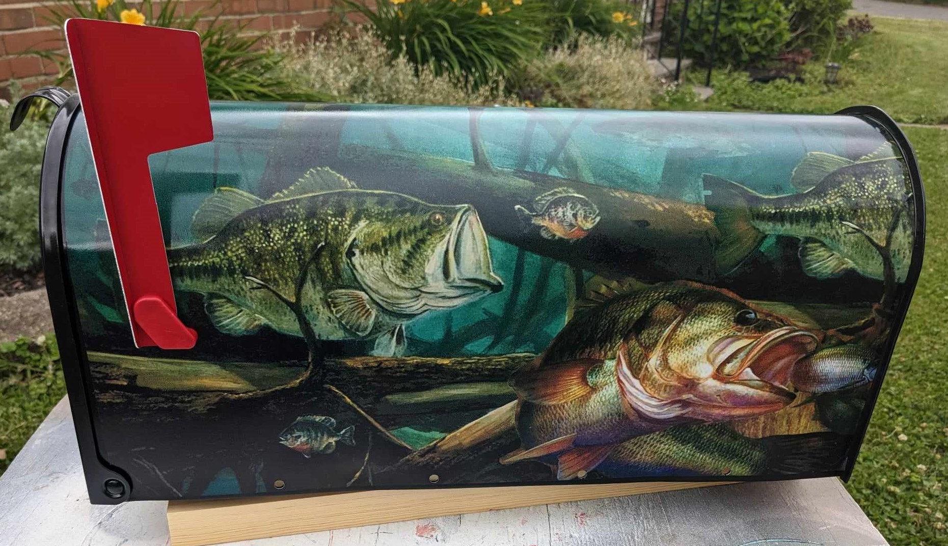 bass pro shop fish mail box Largemouth Bass Mailbox: Mixed Media Design