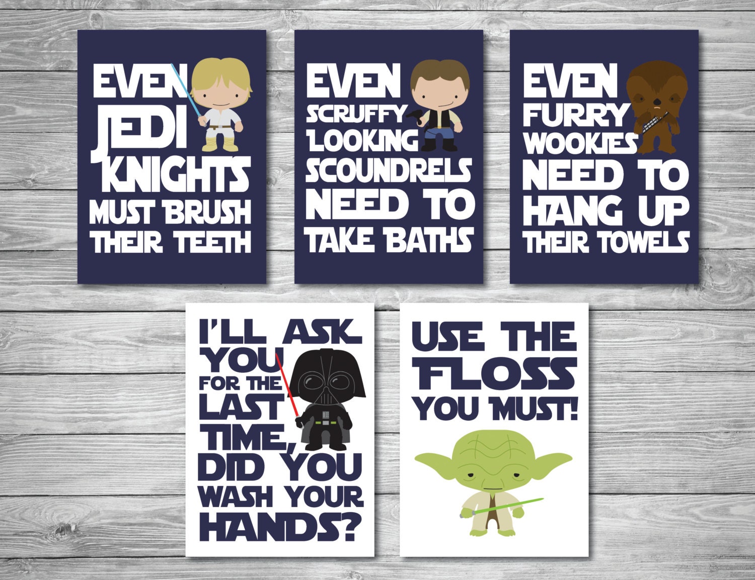 Star Wars Bathroom Digital Downloads Navy Blue Printable Etsy