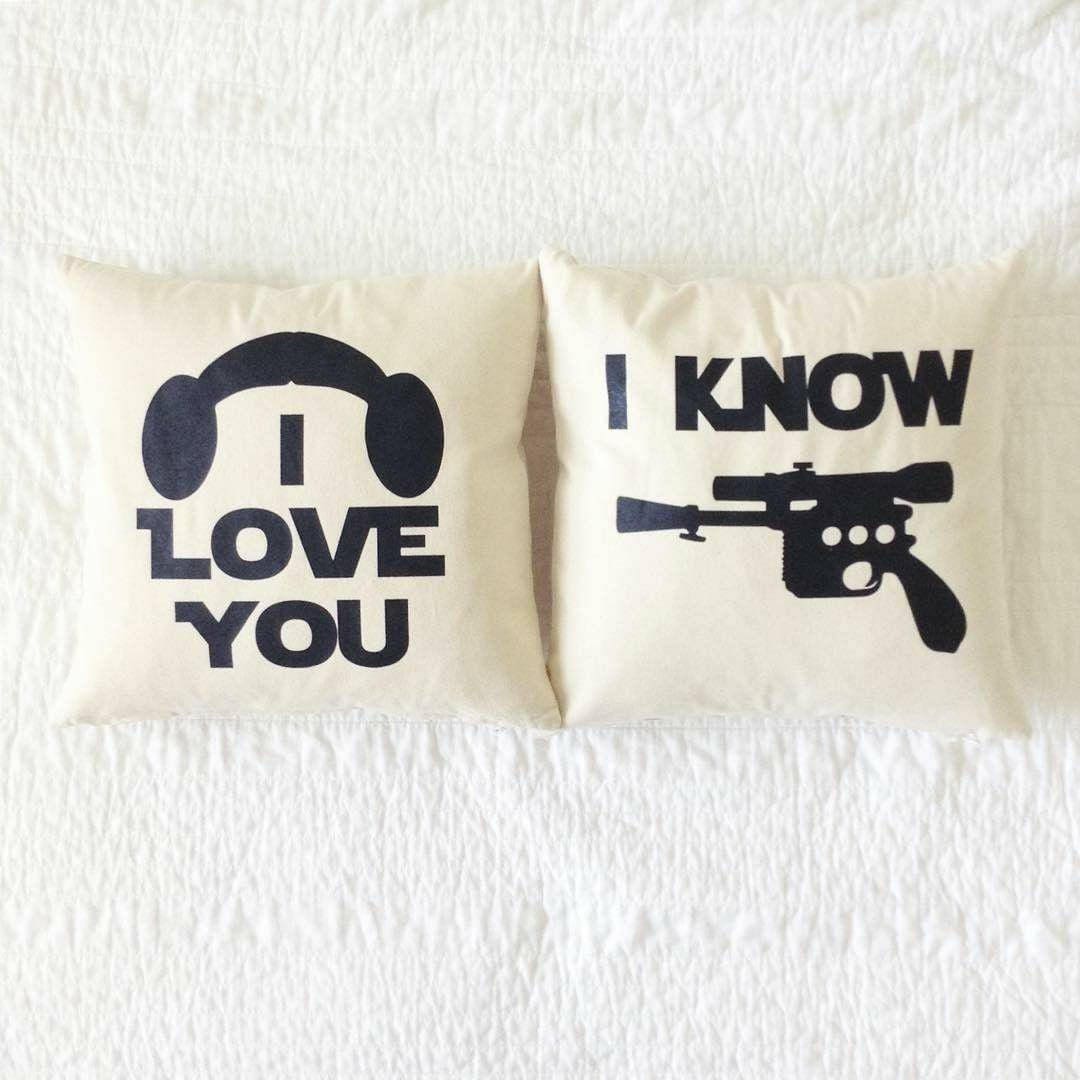 Star Wars I Love You/I Know Pillow Set Han Solo Etsy