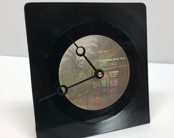 recycled vinyl record clock made with the actual Cat Stevens album