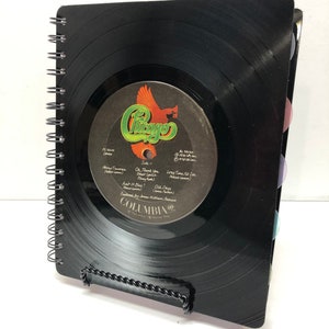 Chicago and Jefferson Starship -  recycled vinyl record notebook