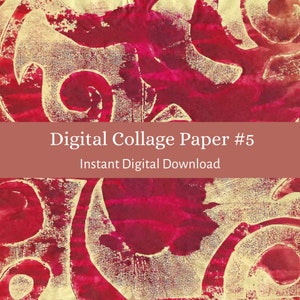 Digital Collage Paper #5, Digital Collage Backgrounds, Instant Download Printable, Art Journaling, Mixed Media Art Paper