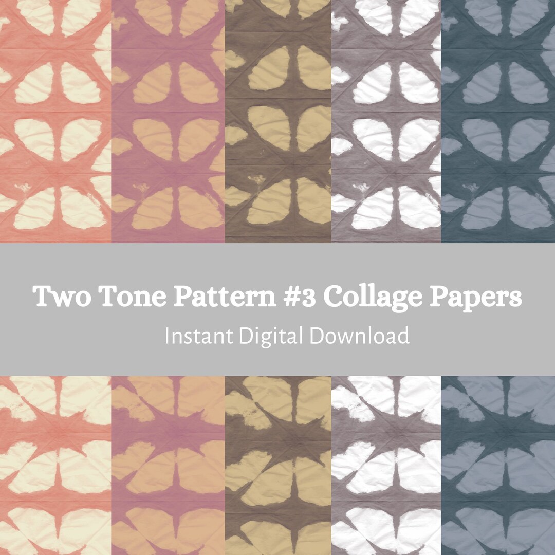2tone Pattern Two Tone Pattern Bundle #3, Digital Collage Paper, Art Journal Page ...