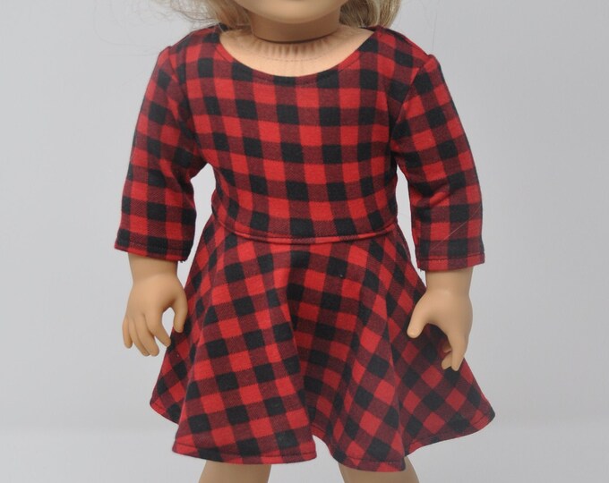 Buffalo Plaid Doll Dress 18 Inch Doll Clothes 18 Inch Doll Etsy
