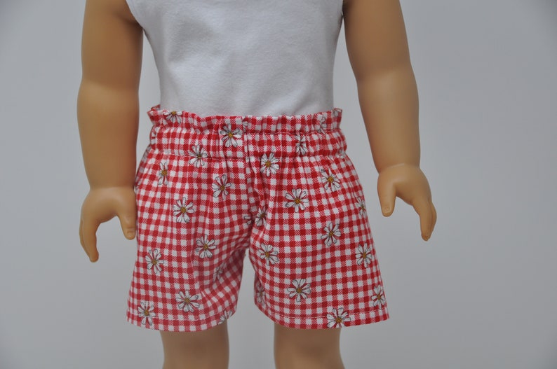 18 Inch Doll Shorts Daisy Gingham Doll Shorts Red Doll Shorts Paperbag Doll Shorts 18 Inch Doll Clothes