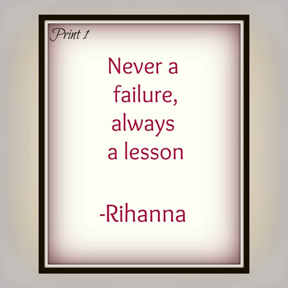 Nie Ein Fehler Immer Eine Lektion Rihanna Zitat Etsy