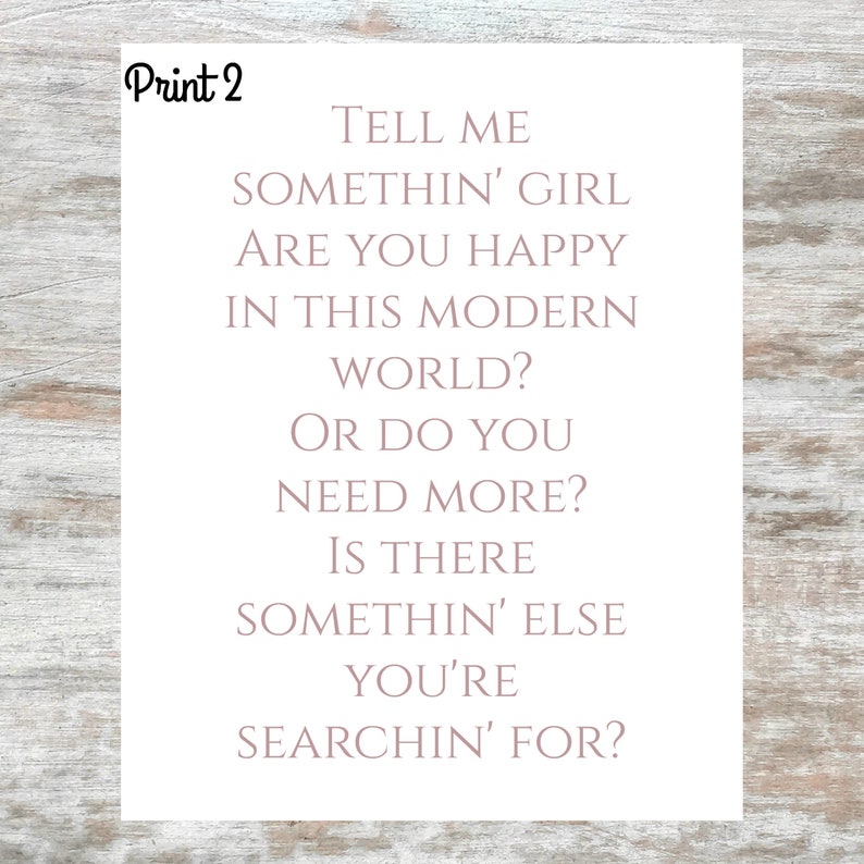 Tell Me Something Girl Are You Happy In This Modern World Etsy Tell me something girl are you happy in this modern world etsy
