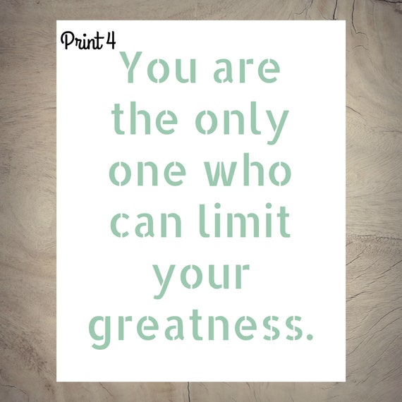 You Are The Only One Who Can Limit Your Greatness Quote Etsy