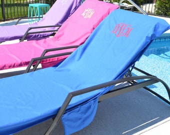 Embroidered Lounge Chair covers, beach chair cover, pool chair towel