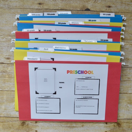 Kids School Memorabilia Organizer School File Keepsake Etsy