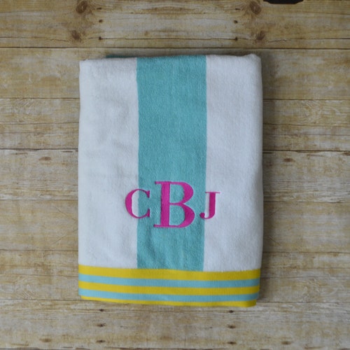 Monogrammed Beach Pool Lake Towel Oversized Personalized Etsy