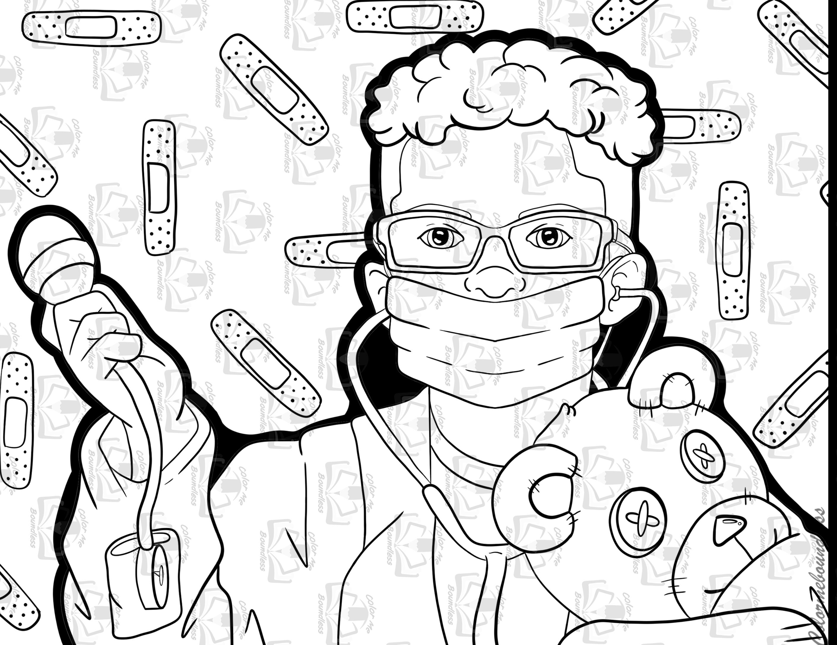 Little Doctor Printable Coloring Page Digital Download - Etsy